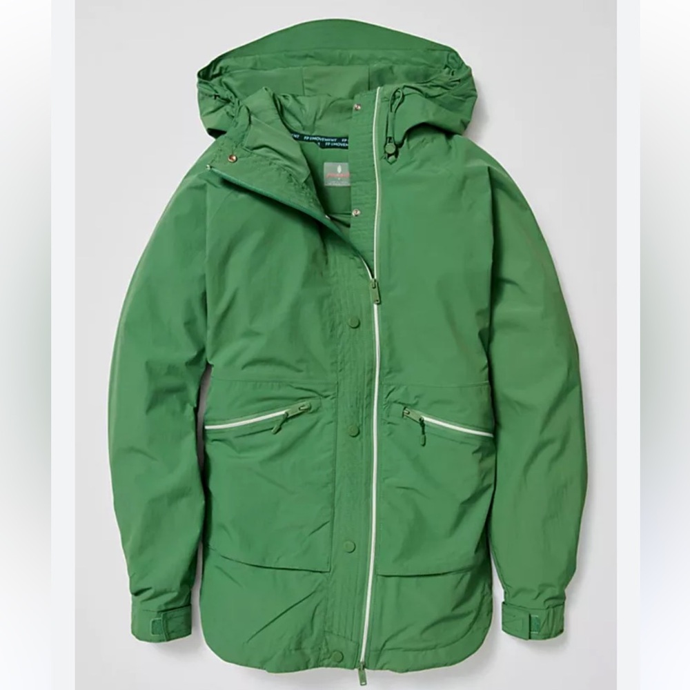 Free People Green Singin’ in the Rain Packable Jacket